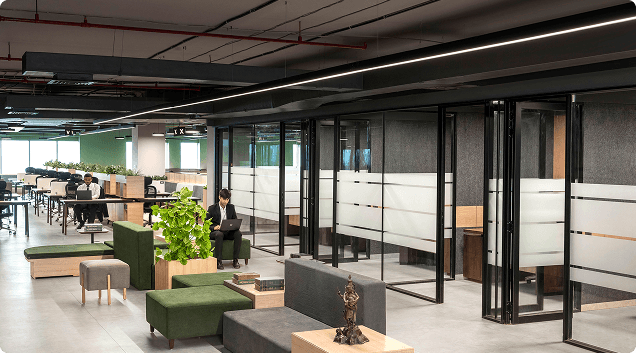 Modern office interior for pro bono work section